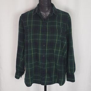 Madewell Green Plaid Button Up Medium